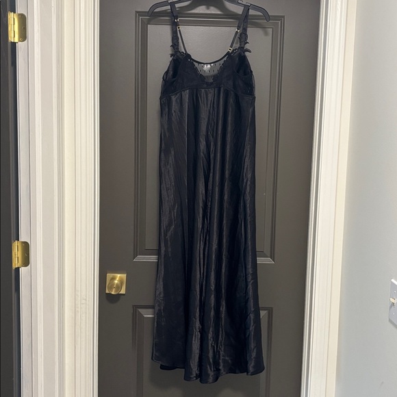 Flora Nikrooz Stella Charmeuse long black night gown XL - Picture 4 of 6